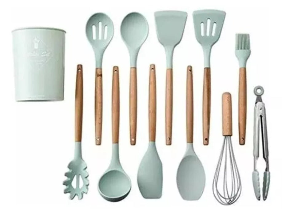 Set Utensilios De Cocina Silicona X12 Pz